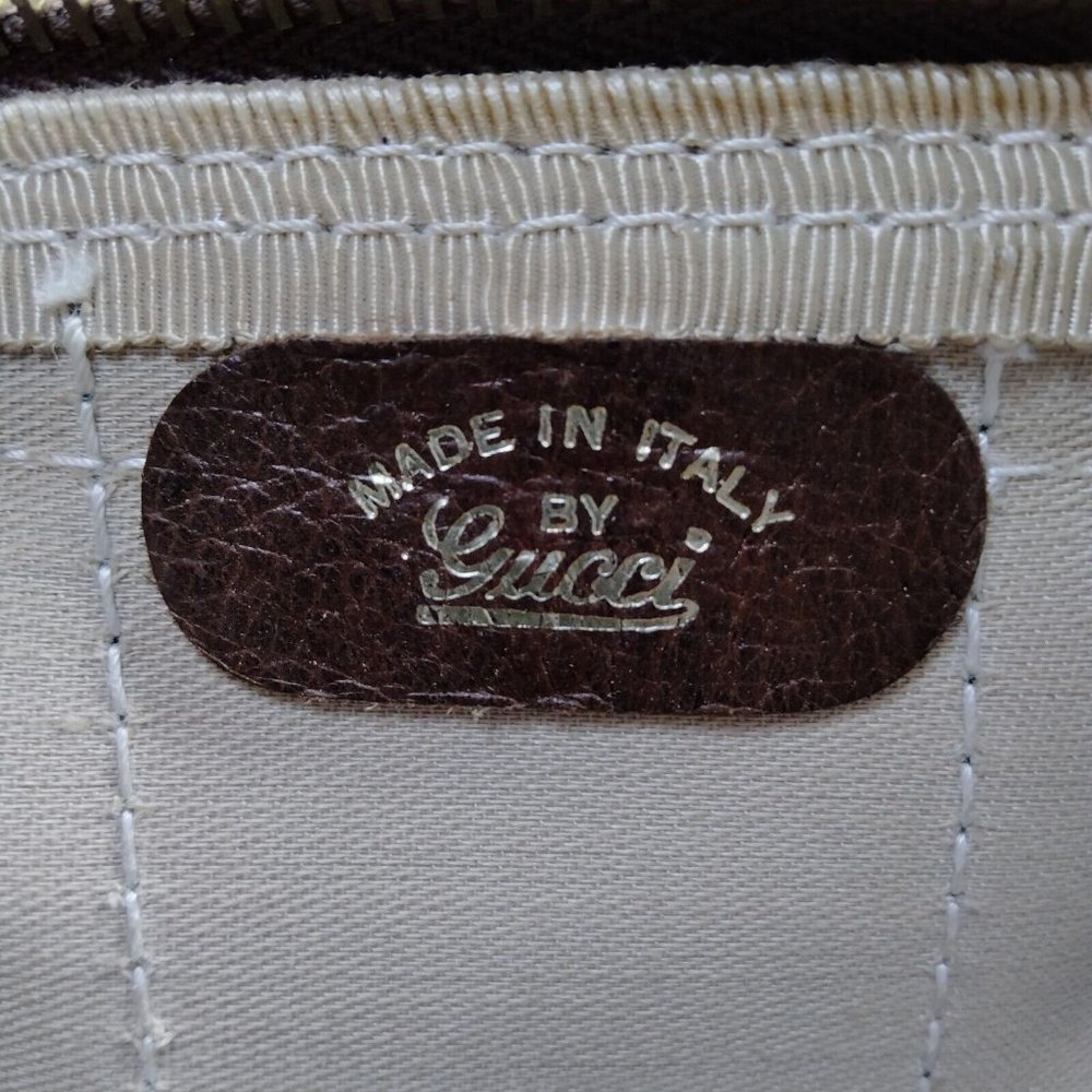 565315G V Gucci Satchel Bag Sherry Line Brown PVC - Picture 6 of 9